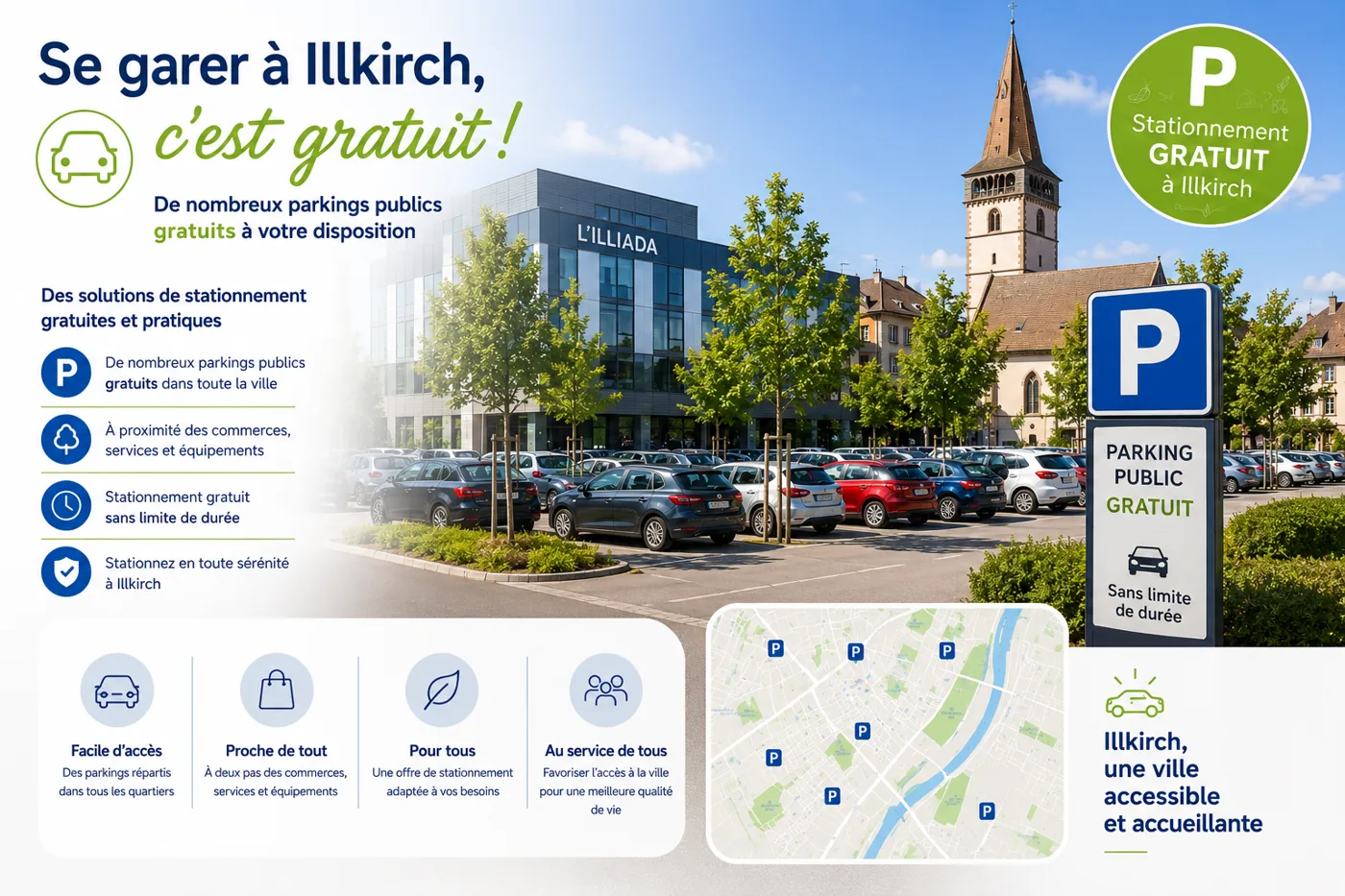 Illustration of car parks in Illkirch (AI-generated)